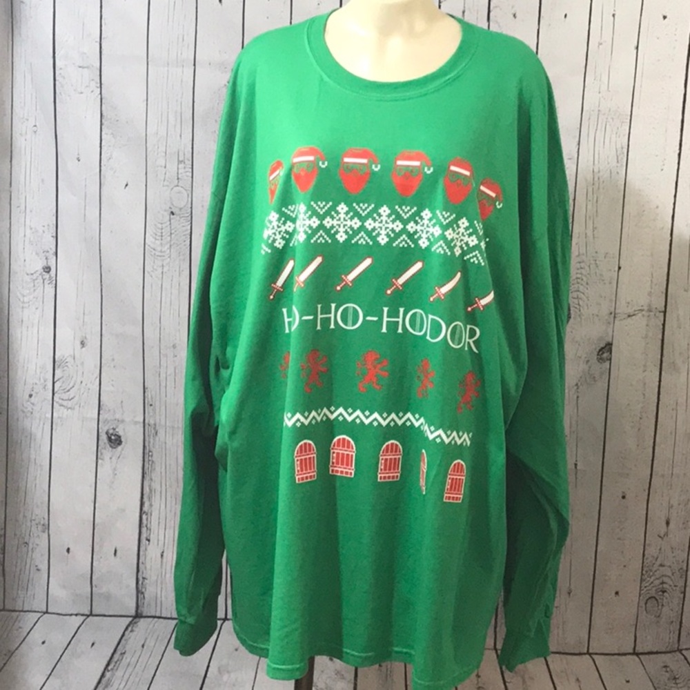 NWOT Ho Ho Hodor Game Thrones ugly Christmas Shirt sizes XXL or 3XL big X-Mas